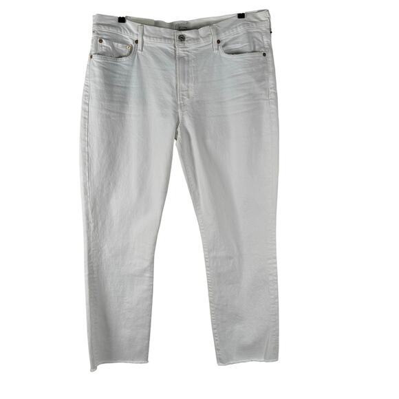 NEW Citizens of Humanity Premium Vintage Ella Mid Rise Slim Crop White Jeans 32 - Picture 1 of 13